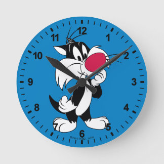 Sylvester Jr. | Klassische Pose Runde Wanduhr