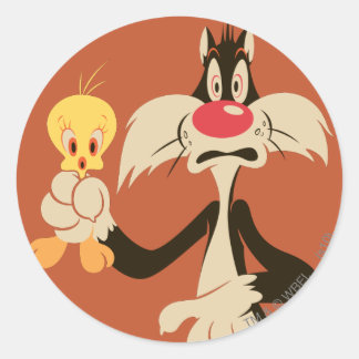 SYLVESTER™ mit TWEETY™ Runder Aufkleber