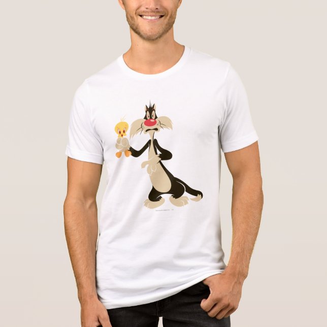 SYLVESTER™ mit TWEETY™ Tri-Blend Shirt (Vorderseite)