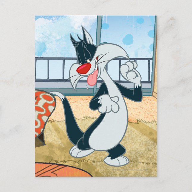 Sylvester Paw Up Postkarte (Vorderseite)