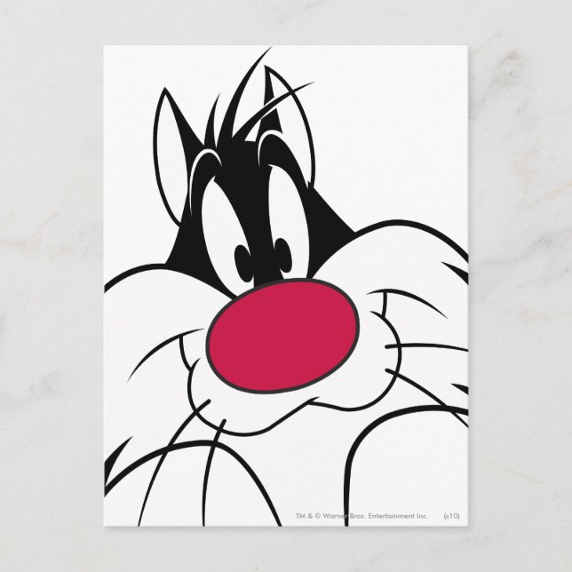 SYLVESTER™ Red Nose Face Postkarte (Vorderseite)