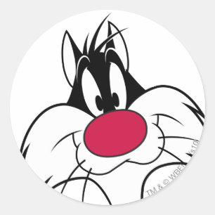 SYLVESTER™ Red Nose Face Runder Aufkleber