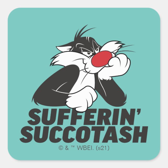 SYLVESTER™ "Sufferin' Succotash" Sulfit Quadratischer Aufkleber (Vorderseite)