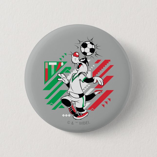 SYLVESTER™ Team Italien Fußball-Grafik Button (Vorderseite)