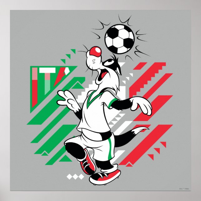 SYLVESTER™ Team Italien Fußball-Grafik Poster (Vorne)