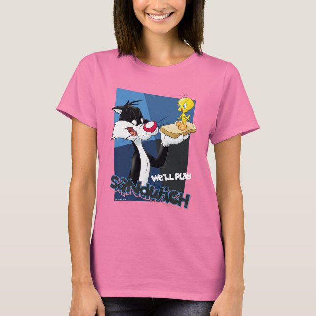 SYLVESTER™ & TWEETY™ "We'll Play Sandwich" T-Shirt (Vorderseite)
