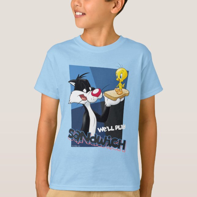 SYLVESTER™ & TWEETY™ "We'll Play Sandwich" T-Shirt (Vorderseite)