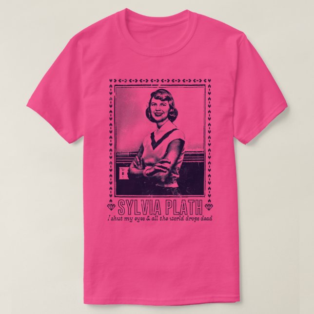 Sylvia Plath Retro Fan Art Design 1 T-Shirt (Design vorne)