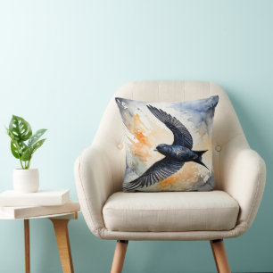 Symbiotic Sky Dancer: Graceful Swift BIrd Kissen