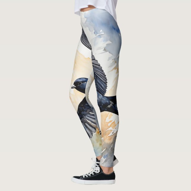 Symbiotic Sky Dancer: Graceful Swift BIrd Leggings (Links)