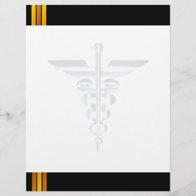 Symbol Asclepius Caduceus Wasserzeichen Buchstaben (Vorderseite)