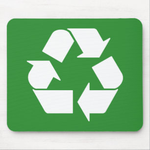 Symbol auf grün gerecycelt mousepad