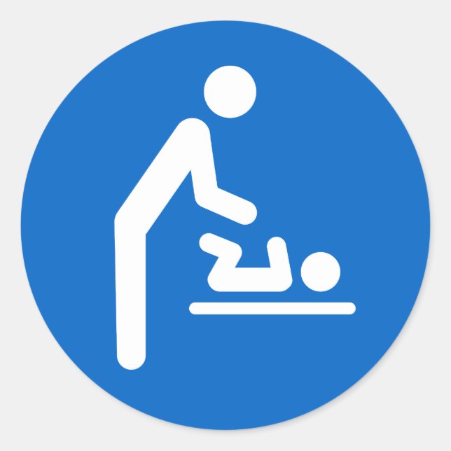 Symbol-Aufkleber für Babywechselstation Runder Aufkleber (Vorderseite)