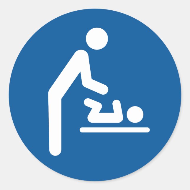 Symbol-Aufkleber für Babywechselstation Runder Aufkleber (Vorderseite)
