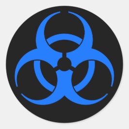 Symbol-Aufkleber für blaue Biogefährdung Runder Aufkleber