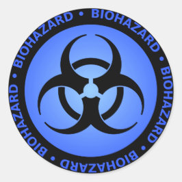 Symbol-Aufkleber für blaue Biogefährdung Runder Aufkleber
