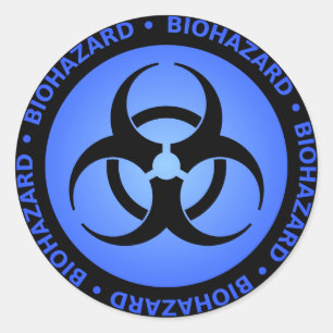 Symbol-Aufkleber für blaue Biogefährdung Runder Aufkleber
