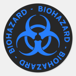 Symbol-Aufkleber für blaue Biogefährdung Runder Aufkleber