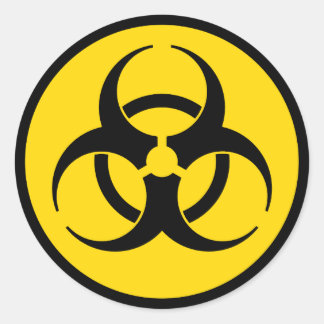 Symbol-Aufkleber für die gelbe Biogefährdung Runder Aufkleber