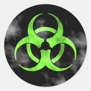 Symbol-Aufkleber für die rauchende grüne Biogefähr Runder Aufkleber