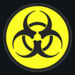 Symbol-Aufkleber für Gelb und Schwarz Runder Aufkleber<br><div class="desc">Aufkleber für die Biogefährdung Gelb und Schwarz.</div>