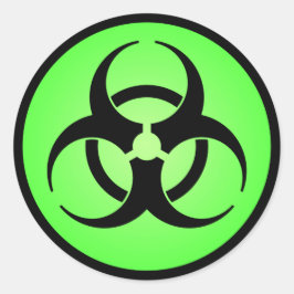 Symbol-Aufkleber für grüne Biogefährdung Runder Aufkleber