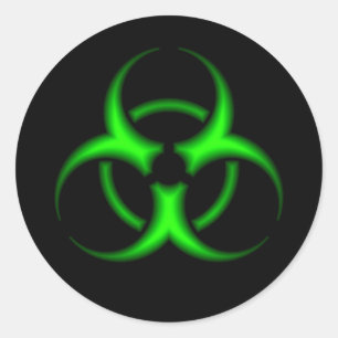 Symbol-Aufkleber für grüne Biogefährdung Runder Aufkleber