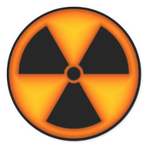 Symbol-Aufkleber für Orangenstrahlungszeichen