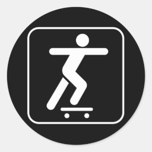 Symbol-Aufkleber für Skateboarding Runder Aufkleber