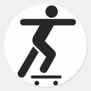Symbol-Aufkleber für Skateboarding Runder Aufkleber
