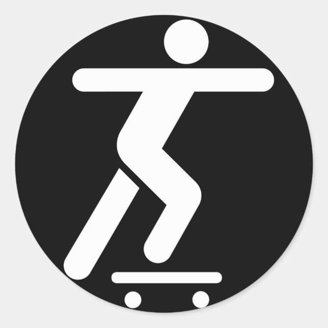 Symbol-Aufkleber für Skateboarding Runder Aufkleber (Vorderseite)