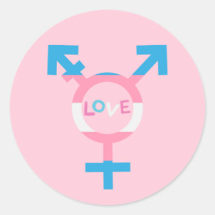 Symbol-Aufkleber für Trans-Liebe Runder Aufkleber