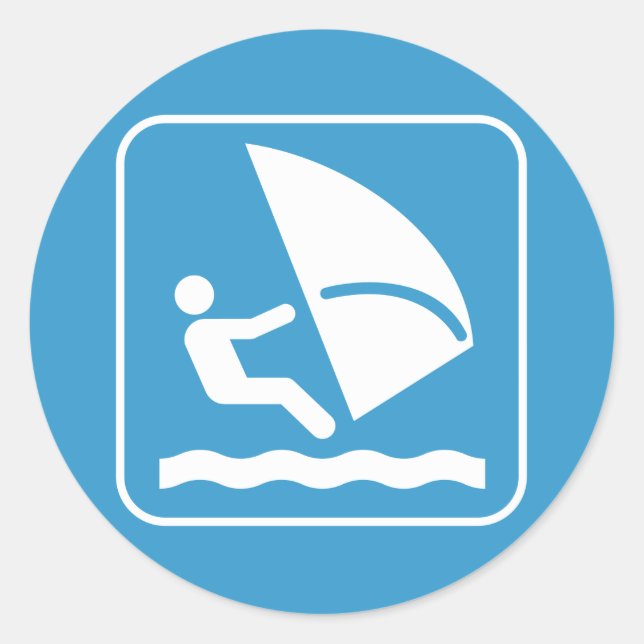 Symbol-Aufkleber für Windsurfen Runder Aufkleber (Vorderseite)