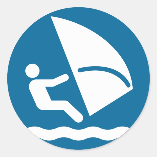 Symbol-Aufkleber für Windsurfen Runder Aufkleber (Vorderseite)
