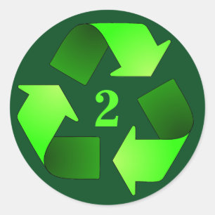 Symbol-Aufkleber recycelnd - Recycelnd Nummer ausw Runder Aufkleber