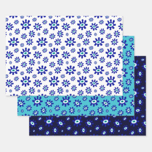 Symbol Blau und Weiß Geschenkpapier Set