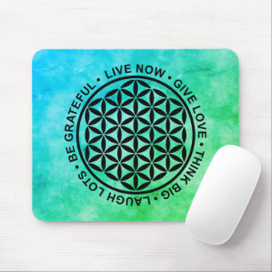 Symbol Blume des Lebens - Lebensregeln 1 Mousepad