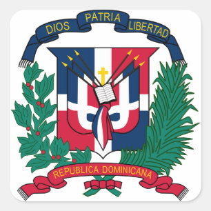 Symbol der Dominikanischen Republik Quadratischer Aufkleber