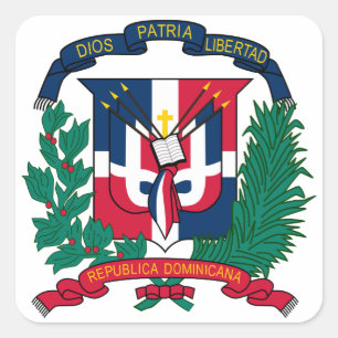 Symbol der Dominikanischen Republik Quadratischer Aufkleber