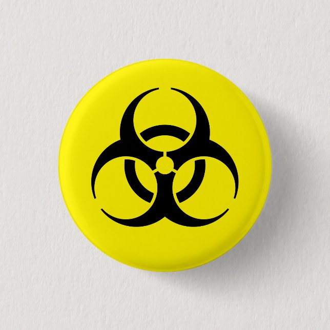 Symbol der gelben Biogefährdung Warnzeichen Button (Vorderseite)