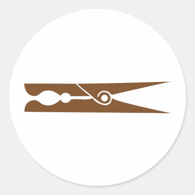 Symbol der hölzernen Wäschespinne Runder Aufkleber (Vorderseite)