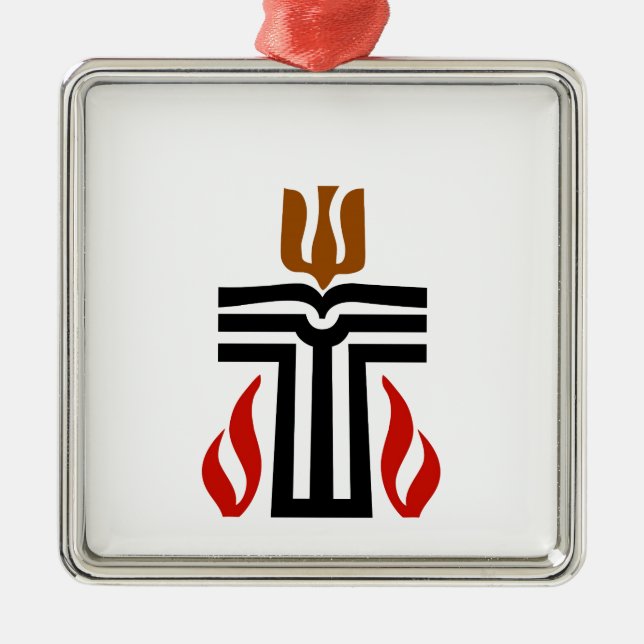 Symbol der presbyterianischen Religion Silbernes Ornament (Vorne)