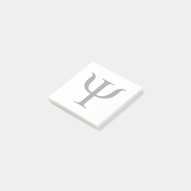 Symbol der Psychologie nach dem Auslesen Post-it Klebezettel (angewinkelt)