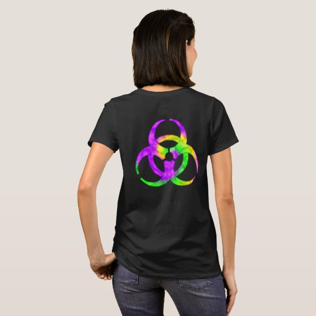 Symbol der Säurespirale Biogefährdung Shirt (Rückd (Schwarz voll)
