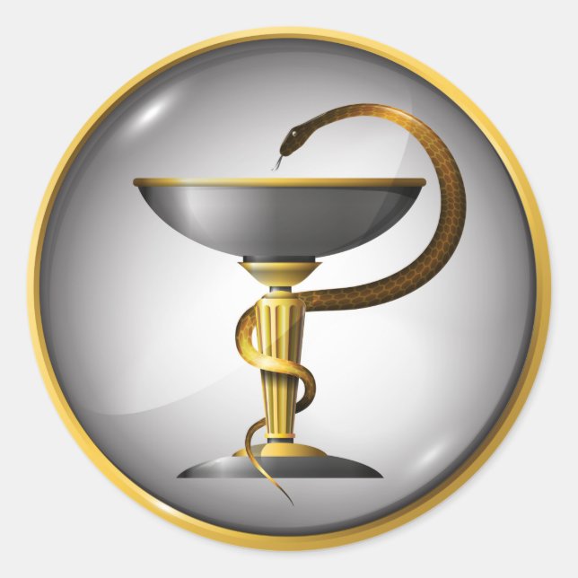 Symbol der Schlange Runder Aufkleber (Vorderseite)