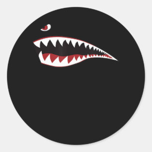 Symbol der "Shark Mouth Art" - Geschenk für den Ob Runder Aufkleber