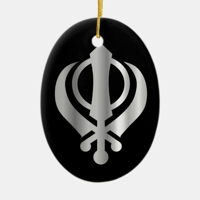 Symbol der Sikhism-Religion Keramik Ornament (Vorne)