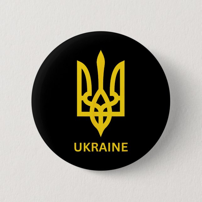 Symbol der ukrainischen Armee Trident Mitte Ukrain Button (Vorderseite)
