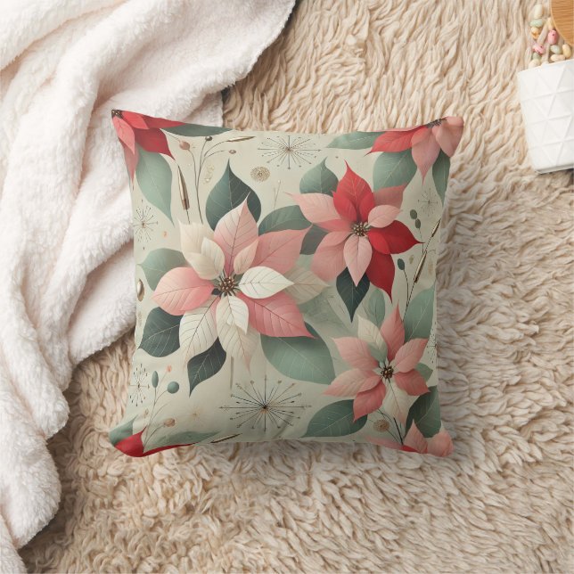 Symbol der Weihnachtsfeier Poinsettia Blume Sofa K Kissen (Decke)