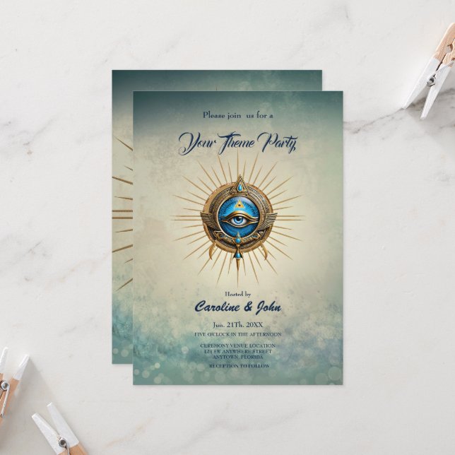 Symbol des ägyptischen Sehens, Einladung (Vorderseite/Rückseite Beispiel)